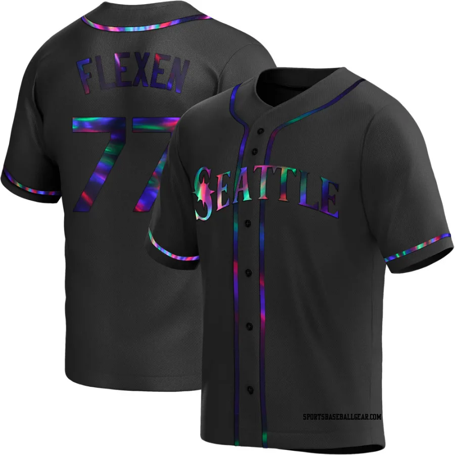 Chris Flexen Youth Seattle Mariners Black Holographic Replica Alternate Jersey