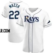 Chris Mazza Men's Tampa Bay Rays White Authentic Home Jersey