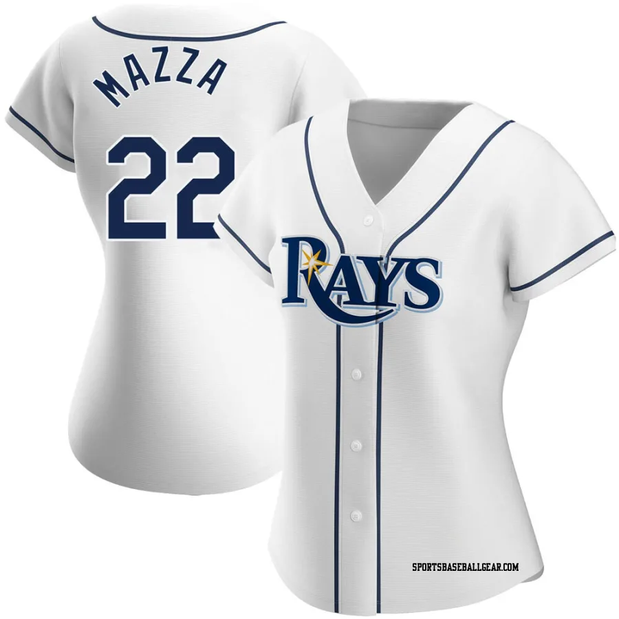 Chris Mazza Women's Tampa Bay Rays White Authentic Home Jersey