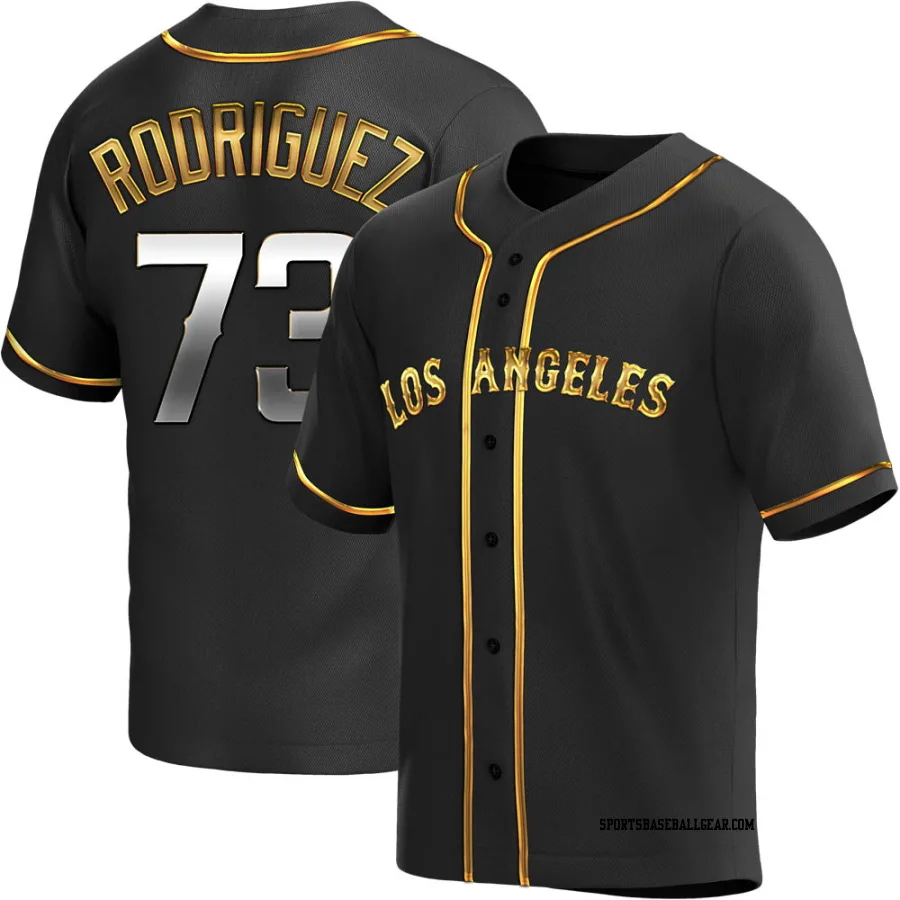 Chris Rodriguez Men's Los Angeles Angels Black Golden Replica Alternate Jersey