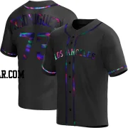 Chris Rodriguez Men's Los Angeles Angels Black Holographic Replica Alternate Jersey