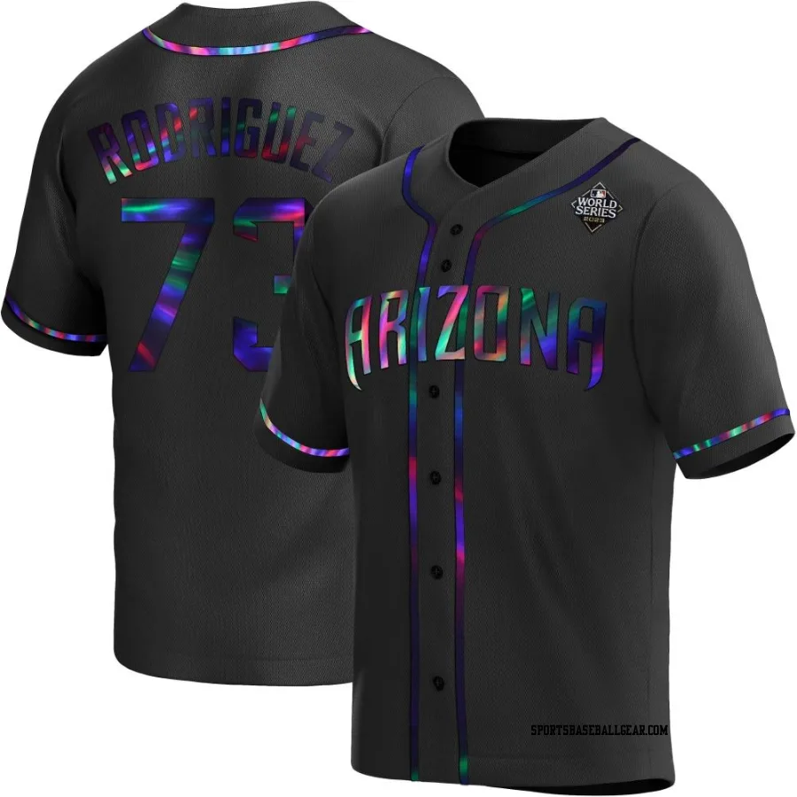 Chris Rodriguez Youth Arizona Diamondbacks Black Holographic Replica Alternate 2023 World Series Jersey