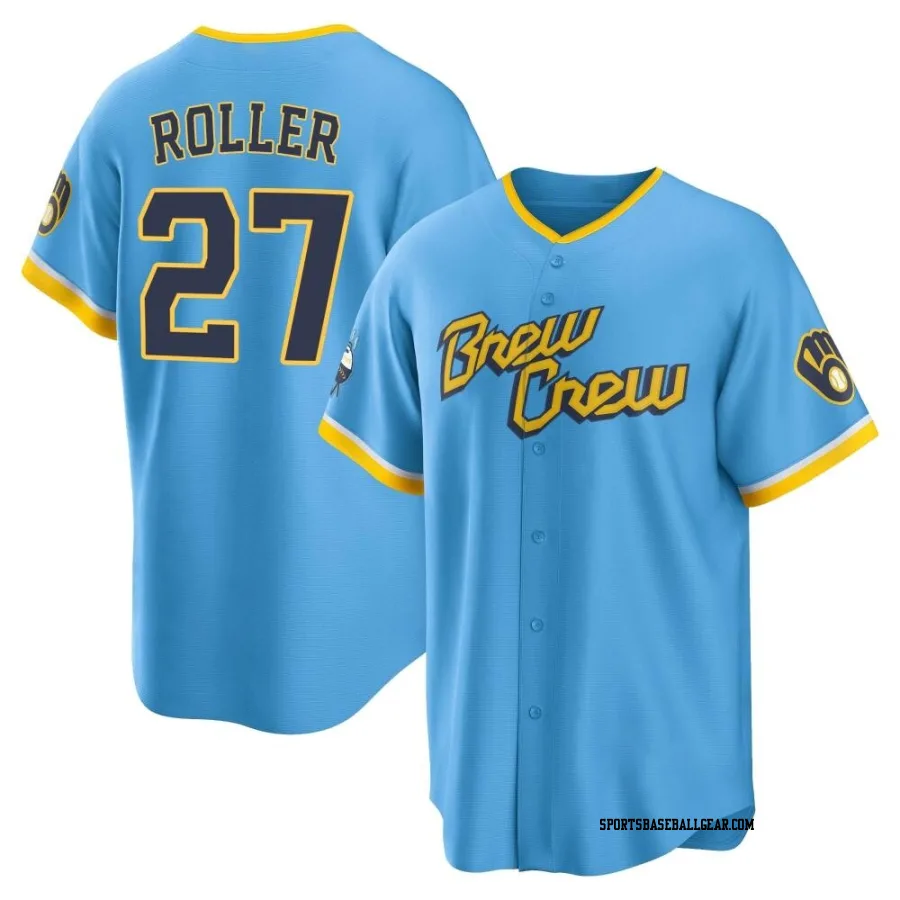 Chris Roller Men's Milwaukee Brewers Blue Replica Powder 2022 City Connect Jersey