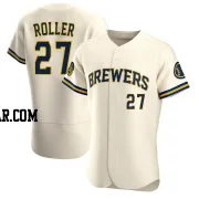 Chris Roller Men's Milwaukee Brewers Cream Authentic Home Jersey