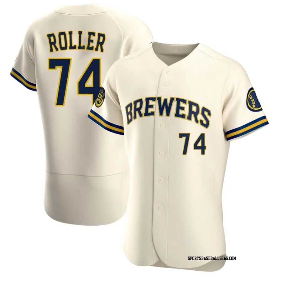 Chris Roller Men's Milwaukee Brewers Cream Authentic Home Jersey