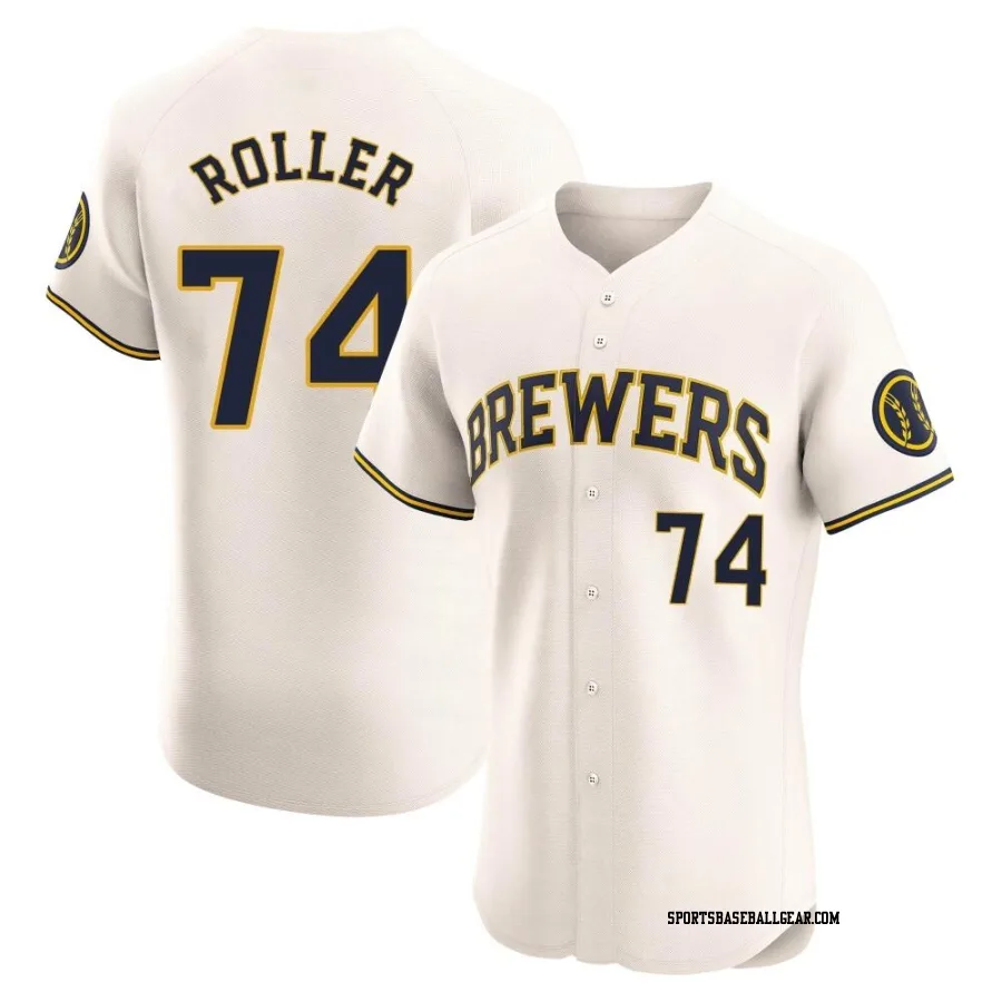 Chris Roller Men's Milwaukee Brewers Cream Elite Home Jersey