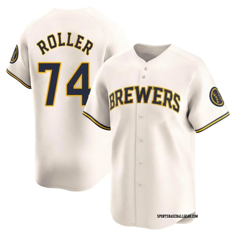 Chris Roller Men's Milwaukee Brewers Cream Limited Home Jersey