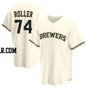 Chris Roller Men's Milwaukee Brewers Cream Replica Home Jersey