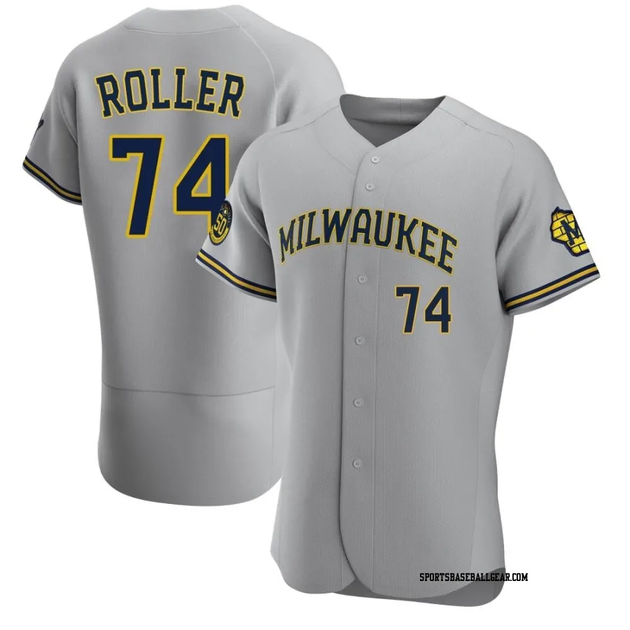 Chris Roller Men's Milwaukee Brewers Gray Authentic Road Jersey