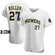 Chris Roller Men's Milwaukee Brewers White Authentic Alternate Jersey