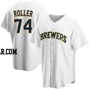 Chris Roller Men's Milwaukee Brewers White Replica Home Jersey