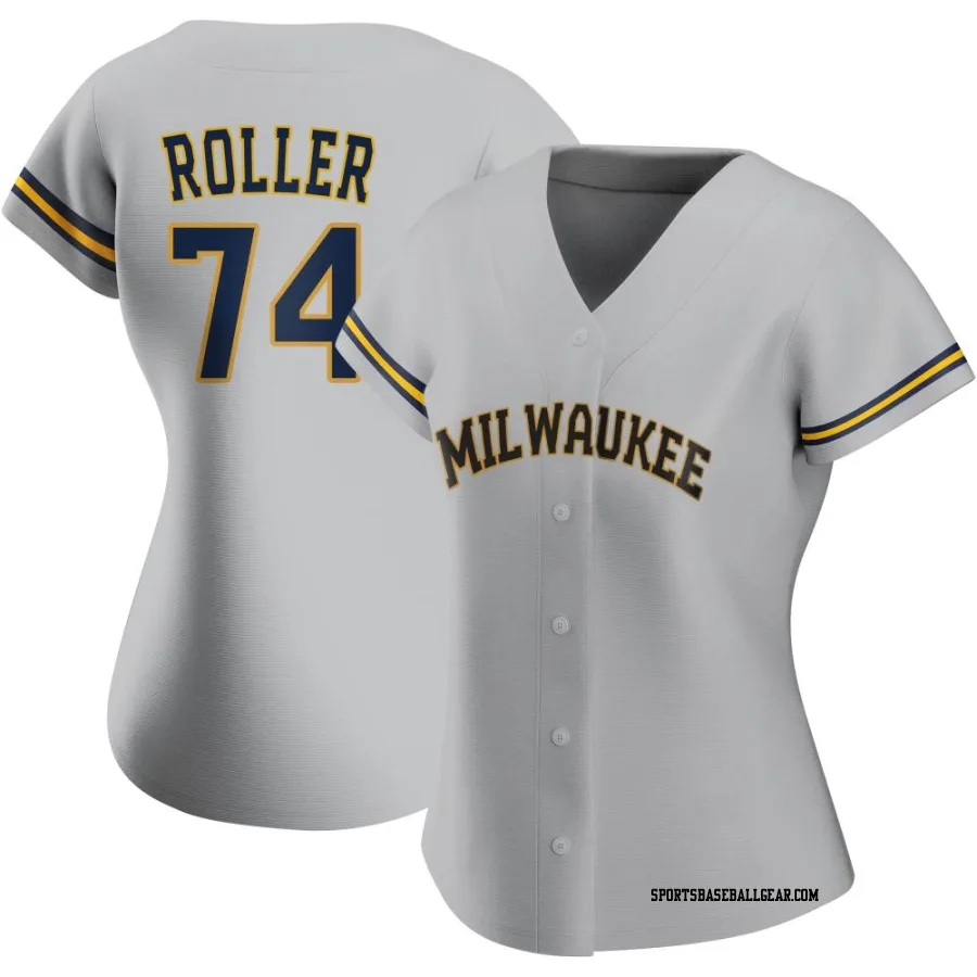 Chris Roller Women's Milwaukee Brewers Gray Replica Road Jersey