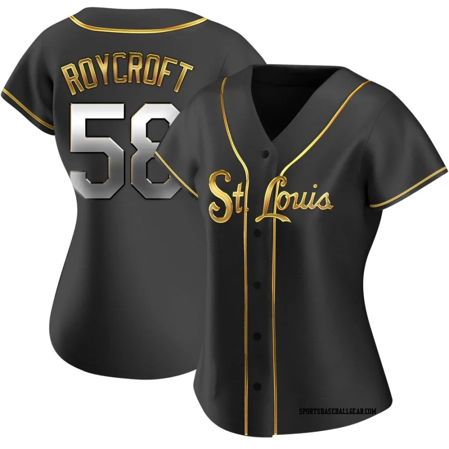 Chris Roycroft Women's St. Louis Cardinals Black Golden Replica Alternate Jersey