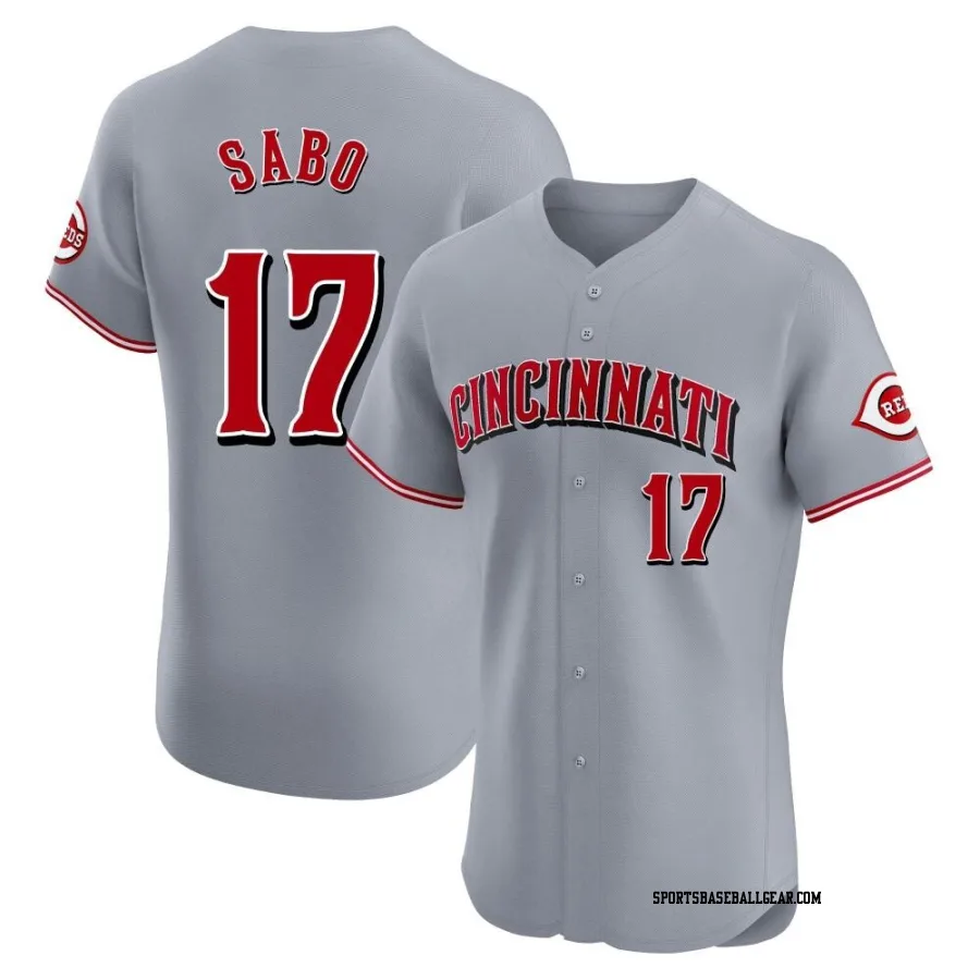 Chris Sabo Men's Cincinnati Reds Gray Elite Road Jersey