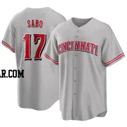 Chris Sabo Men's Cincinnati Reds Gray Replica Road Jersey