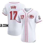 Chris Sabo Men's Cincinnati Reds White Elite Home Patch Jersey