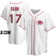 Chris Sabo Men's Cincinnati Reds White Replica Home Jersey