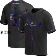 Chris Sale Men's Atlanta Braves Black Holographic Replica Alternate Jersey