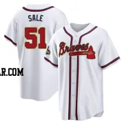 Chris Sale Men's Atlanta Braves Gold Replica White 2022 Program Jersey