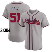 Chris Sale Men's Atlanta Braves Gray Elite Road Jersey