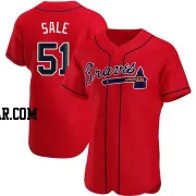 Chris Sale Men's Atlanta Braves Red Authentic Alternate Jersey