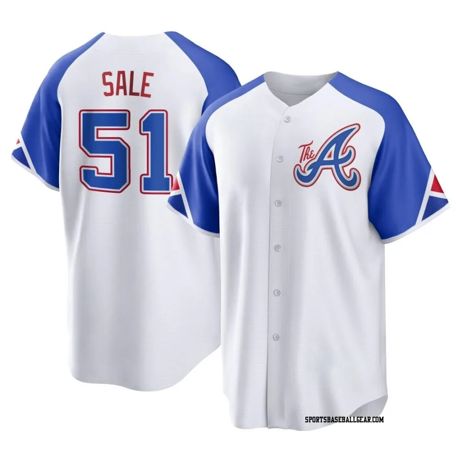 Chris Sale Men's Atlanta Braves White Replica 2023 City Connect Jersey