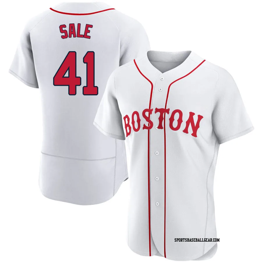 Chris Sale Men's Boston Red Sox White Authentic 2021 Patriots' Day Jersey