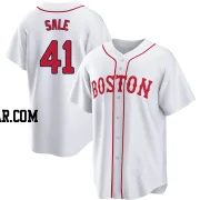 Chris Sale Men's Boston Red Sox White Replica 2021 Patriots' Day Jersey