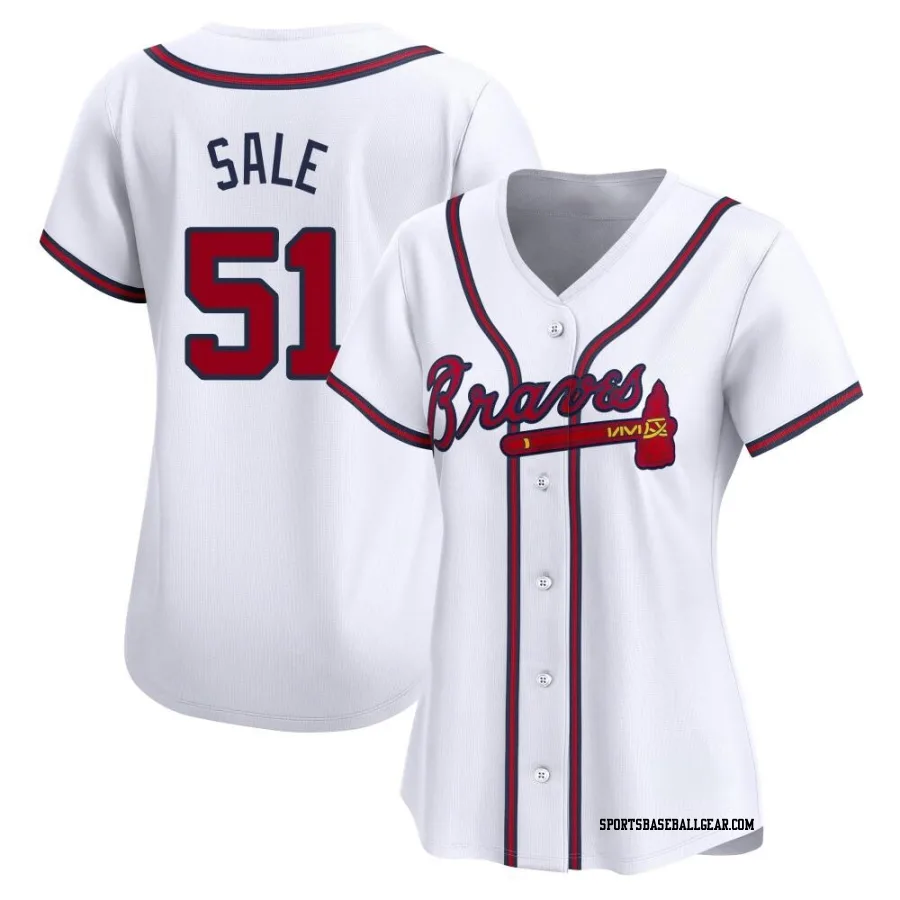 Chris Sale Women's Atlanta Braves White Limited Home Jersey