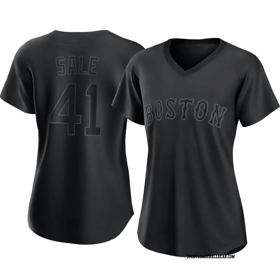 Chris Sale Women's Boston Red Sox Black Replica Pitch Fashion Jersey