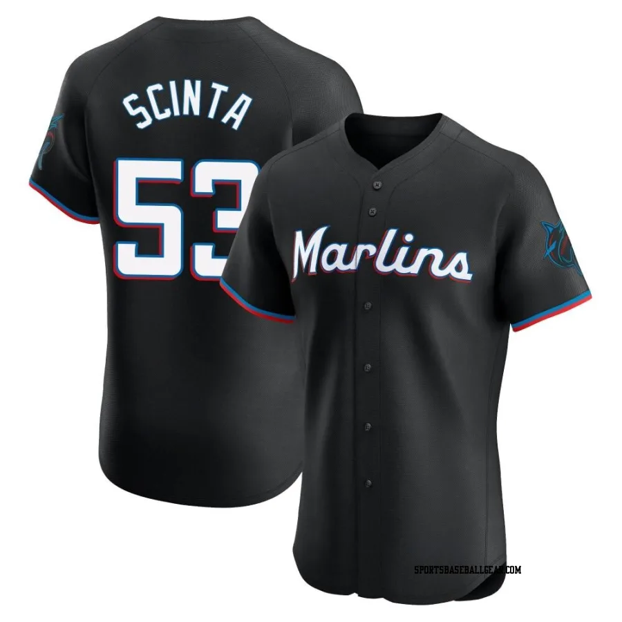 Chris Scinta Men's Miami Marlins Black Elite Alternate Vapor Premier Jersey