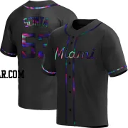 Chris Scinta Men's Miami Marlins Black Holographic Replica Alternate Jersey