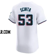 Chris Scinta Men's Miami Marlins White Elite Home Jersey