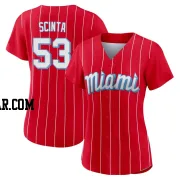 Chris Scinta Women's Miami Marlins Red Authentic 2021 City Connect Jersey