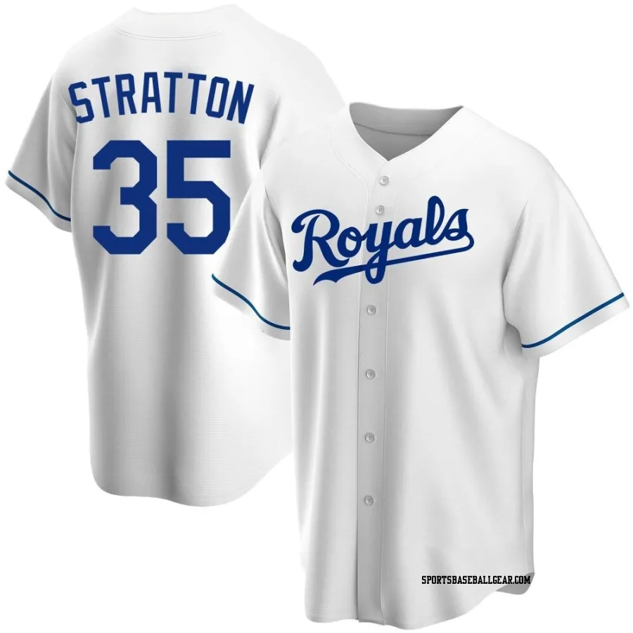 Chris Stratton Men's Kansas City Royals White Replica Home Jersey