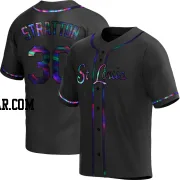 Chris Stratton Men's St. Louis Cardinals Black Holographic Replica Alternate Jersey