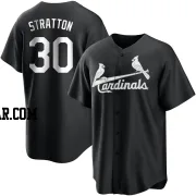 Chris Stratton Men's St. Louis Cardinals Black/White Replica Jersey