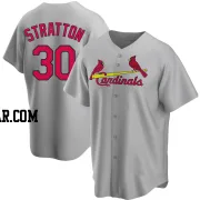 Chris Stratton Men's St. Louis Cardinals Gray Replica Road Jersey