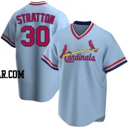 Chris Stratton Men's St. Louis Cardinals Light Blue Replica Road Cooperstown Collection Jersey