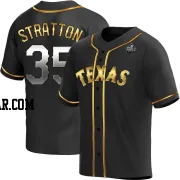 Chris Stratton Men's Texas Rangers Black Golden Replica Alternate 2023 World Series Jersey