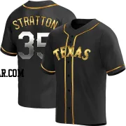 Chris Stratton Men's Texas Rangers Black Golden Replica Alternate Jersey