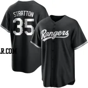 Chris Stratton Men's Texas Rangers Black/White Replica Jersey