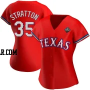 Chris Stratton Women's Texas Rangers Red Authentic Alternate 2023 World Series Jersey