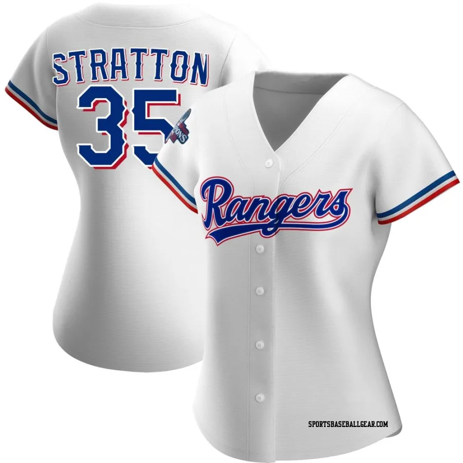 Chris Stratton Women's Texas Rangers White Authentic Home 2023 World Series Champions Jersey