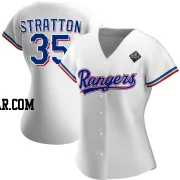 Chris Stratton Women's Texas Rangers White Authentic Home 2023 World Series Jersey