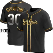 Chris Stratton Youth St. Louis Cardinals Black Golden Replica Alternate Jersey