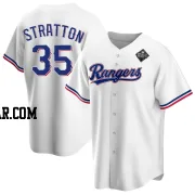 Chris Stratton Youth Texas Rangers White Replica Home 2023 World Series Jersey