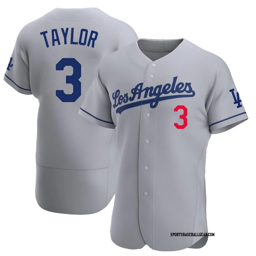 Chris Taylor Men's Los Angeles Dodgers Gray Authentic Away Jersey