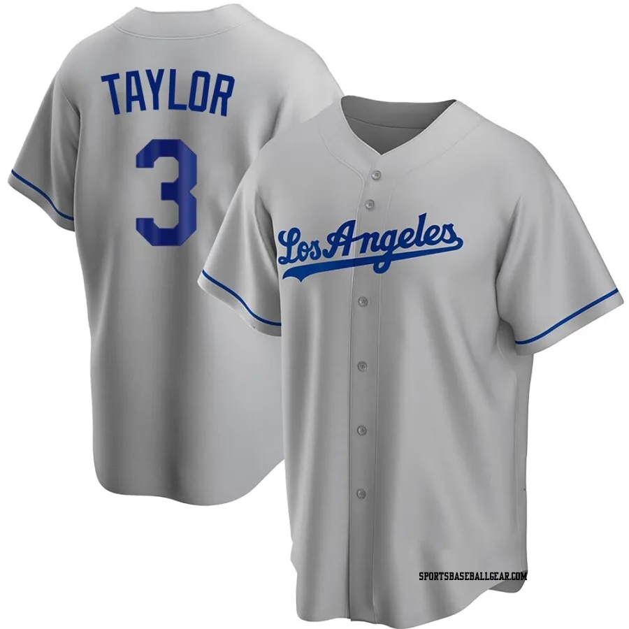 Chris Taylor Men's Los Angeles Dodgers Gray Replica Road Jersey