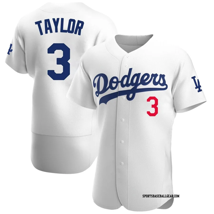 Chris Taylor Men's Los Angeles Dodgers White Authentic Home Jersey